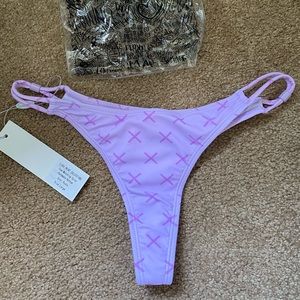 Boutine La lilac logo print bikini bottoms Read description